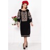 Rochie neagra traditionala Iarina cu broderie cu simbolul crucii
