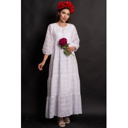 Rochie de vara alba Annabel din broderie englezeasca
