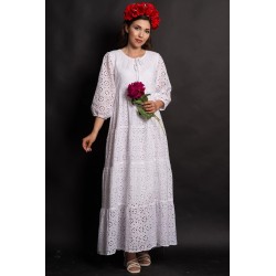 Rochie de vara alba Annabel din broderie englezeasca