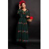 Rochie traditionala Sânziana Verde cu broderie florala