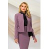 Blazer elegant lila Pretty Girl cu volanas si funda neagra satinata