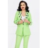 Sacou lime dama cu mansete si rever cu buline