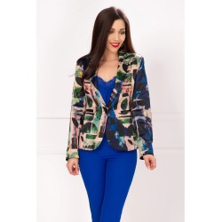 Sacou dama cu imprimeu jungle multicolor