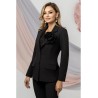 Sacou dama office negru cu floare maxi