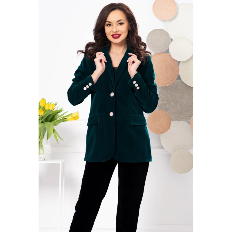 Sacou dama verde din catifea Sofia