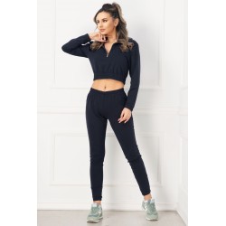 Trening Ariana casual bleumarin cu fermoar By InPuff
