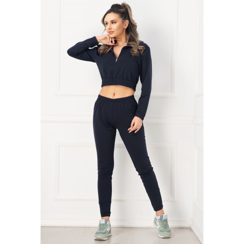 Trening Ariana casual bleumarin cu fermoar By InPuff