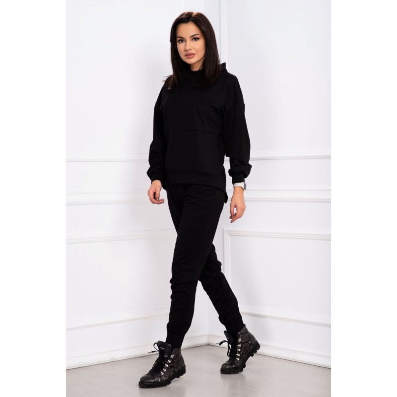 Trening din bumbac Zelia negru cu fermoare