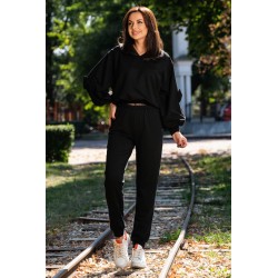 Trening din bumbac cu maneci sparte decorate cu fundite