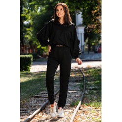 Trening din bumbac cu maneci sparte decorate cu fundite