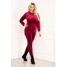 Trening asimetric din catifea bordo Amelia By InPuff