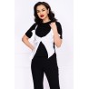 Tricou elegant negru cu funda stilizata alba