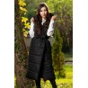 Vesta dama neagra matlasata din fas cu gluga si buzunare maxi