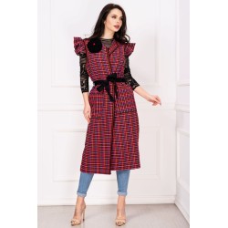 Vesta de primavara cu model geometric viu colorat