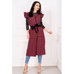 Vesta de primavara cu model geometric viu colorat