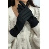 Manusi dama Ania negre cu puf din blanita eco