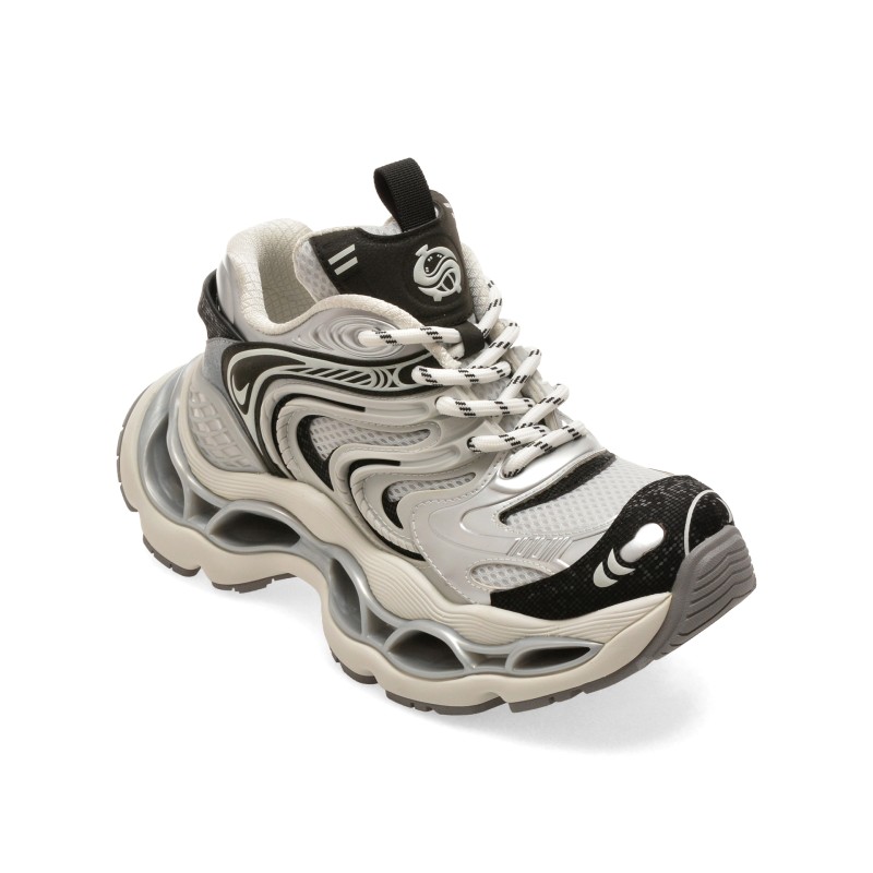 Pantofi sport GRYXX argintii, 1478A, din piele ecologica