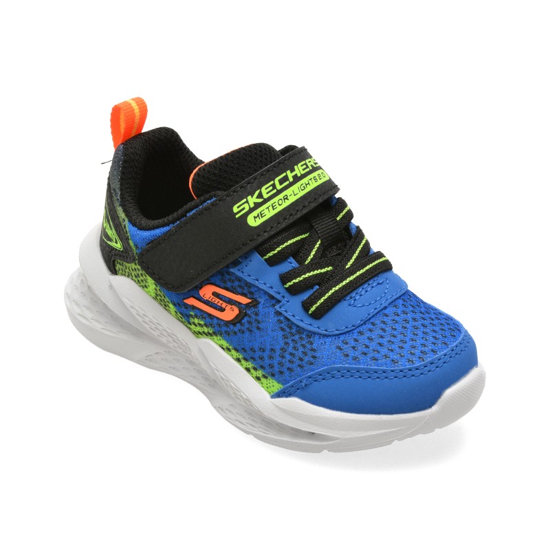 Pantofi sport SKECHERS albastri, METEOR-LIGHTS 2.0, din material textil