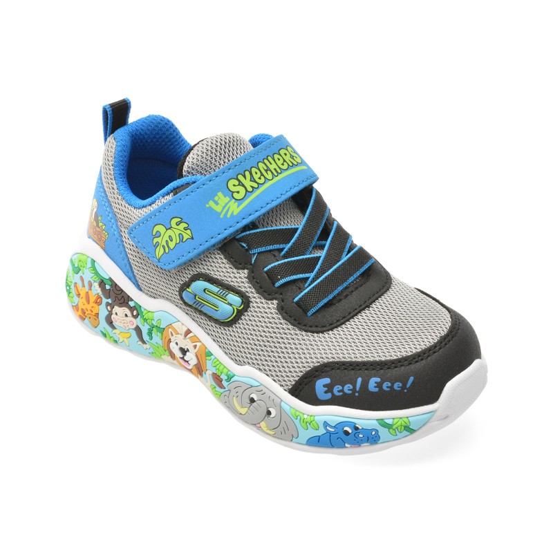 Pantofi sport SKECHERS gri, PLAY SCENE, din material textil