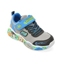 Pantofi sport SKECHERS gri, PLAY SCENE, din material textil