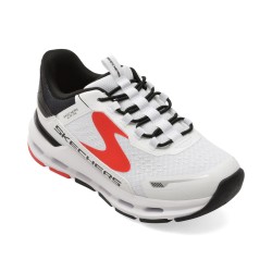 Pantofi sport SKECHERS albi, GLIDE-STEP PLUS, din material textil