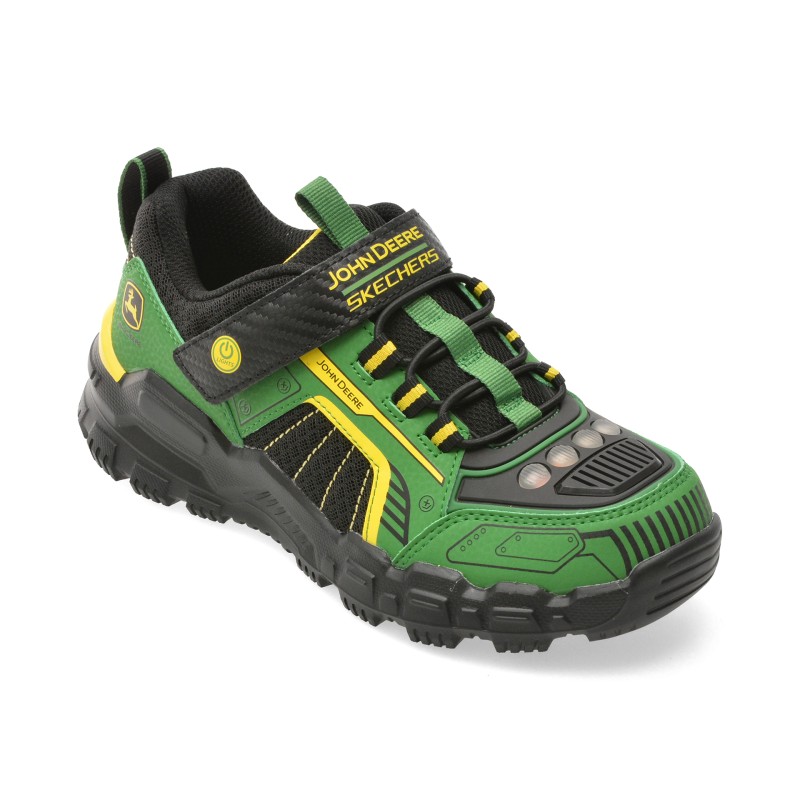 Pantofi sport SKECHERS verzi, ADVENTURE TRACK, din piele ecologica