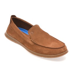 Mocasini CLARKS maro, FLEXWAY STEP, din piele intoarsa