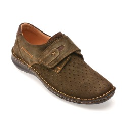 Pantofi BITE THE BULLET kaki, 9583, din piele intoarsa
