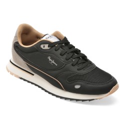 Pantofi sport PEPE JEANS negri, MS40033, din material textil
