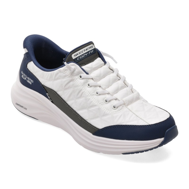 Pantofi sport SKECHERS albi, CONTOUR FOAM , din material textil