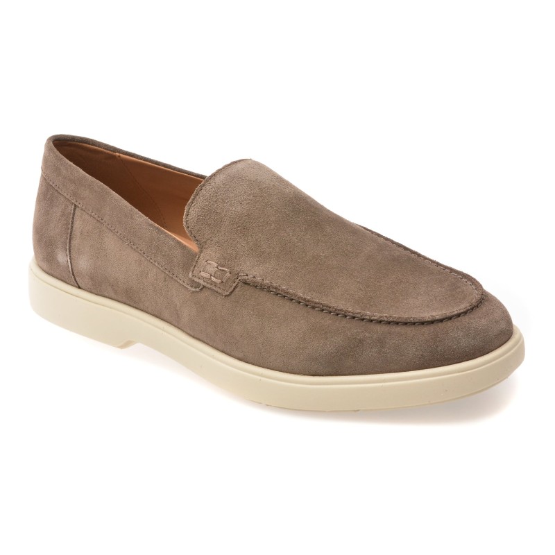 Mocasini GEOX gri, U55LAD, din piele intoarsa