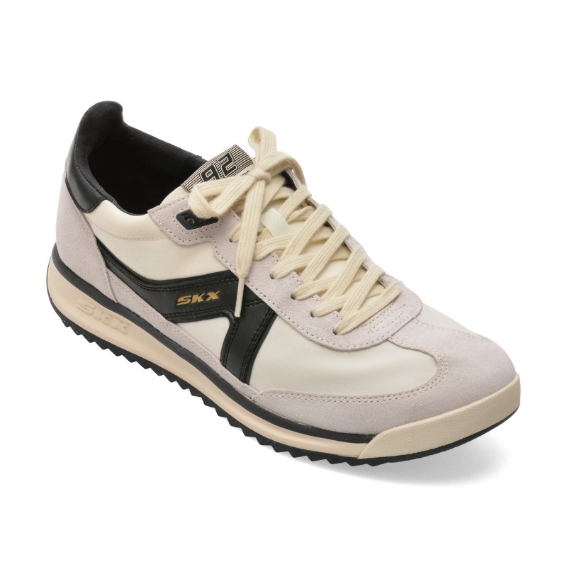Pantofi sport SKECHERS alb-negru, SKX 92, din material textil