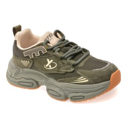 Pantofi sport GRYXX verzi, 9786, din material textil si piele naturala