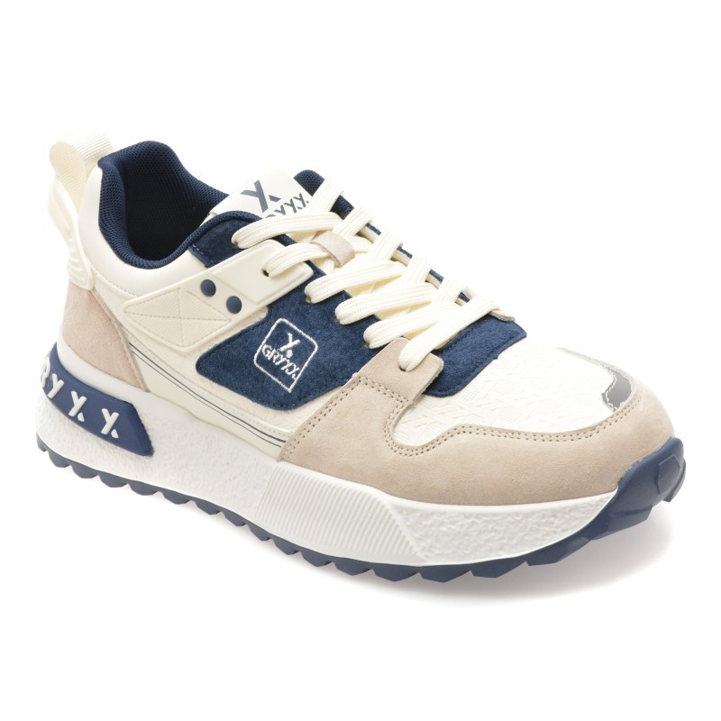 Pantofi sport GRYXX albi, 9823, din piele naturala