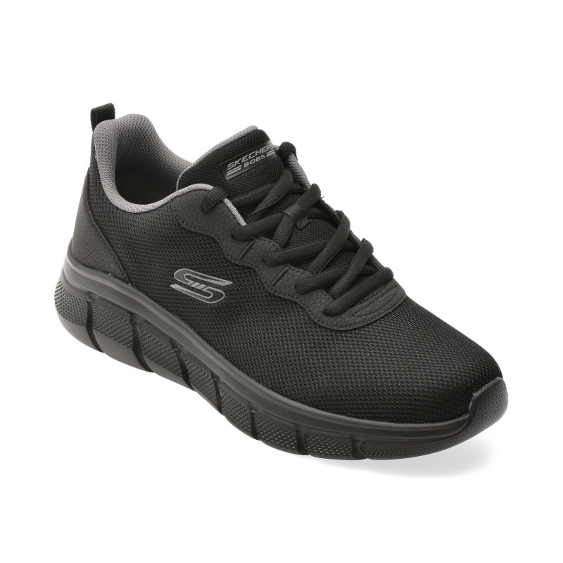 Pantofi sport SKECHERS negri, BOBS B FLEX, din material textil