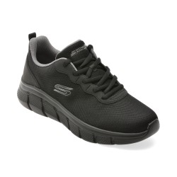 Pantofi sport SKECHERS negri, BOBS B FLEX, din material textil