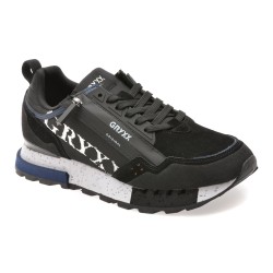 Pantofi sport GRYXX negri, 6013, din material textil si piele naturala