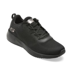 Pantofi sport SKECHERS negri, SQUAD, din material textil