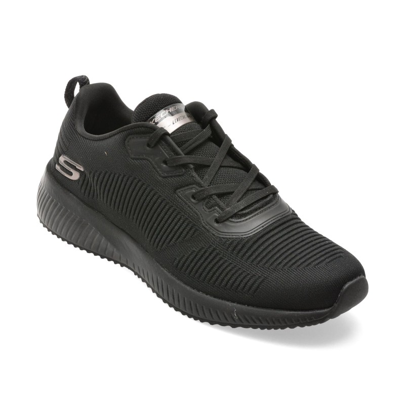 Pantofi sport SKECHERS negri, SQUAD, din material textil