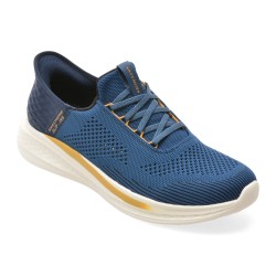 Pantofi sport SKECHERS albastri, SLADE, din material textil