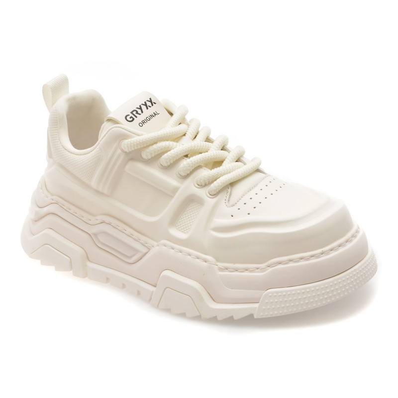 Pantofi sport GRYXX albi, 69083, din piele naturala