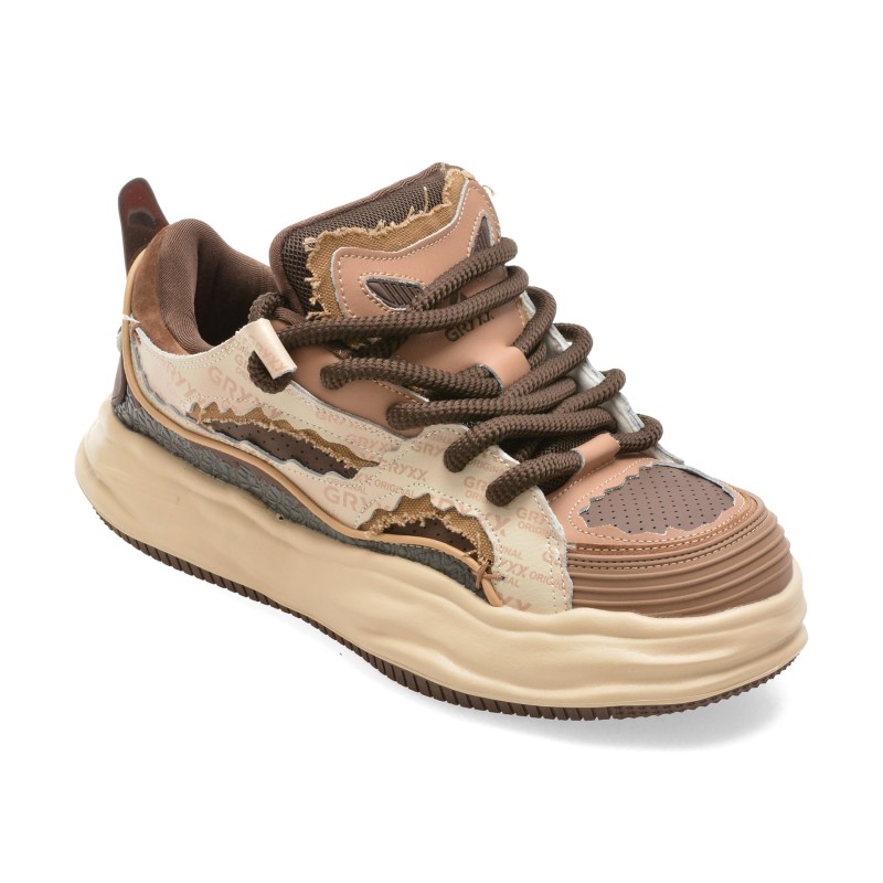 Pantofi sport GRYXX maro, 25081, din piele naturala