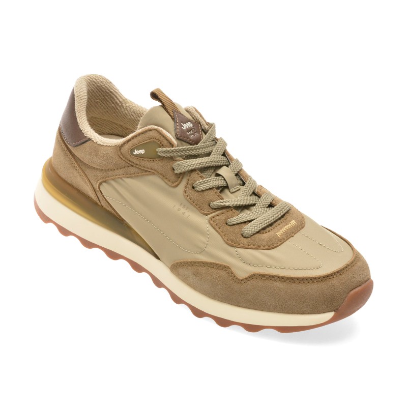 Pantofi sport JEEP kaki, 61020, din material textil