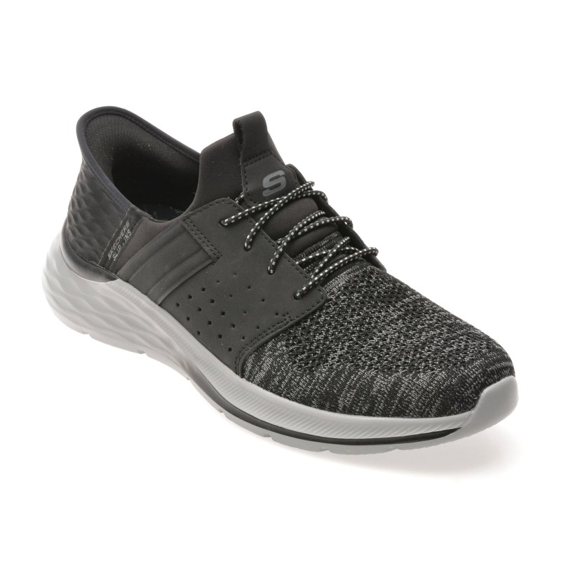 Pantofi sport SKECHERS negri, GARNER, din material textil