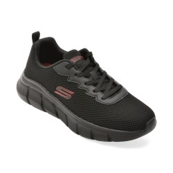 Pantofi sport SKECHERS negri, BOBS B FLEX, din material textil