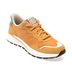 Pantofi sport SKECHERS portocalii, SLADE ULTRA, din material textil si piele naturala