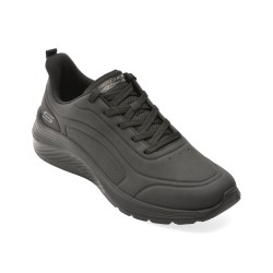 Pantofi sport SKECHERS negri, BOBS SQUAD WAVES, din piele ecologica
