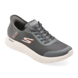 Pantofi sport SKECHERS gri, GO WALK FLEX, din material textil