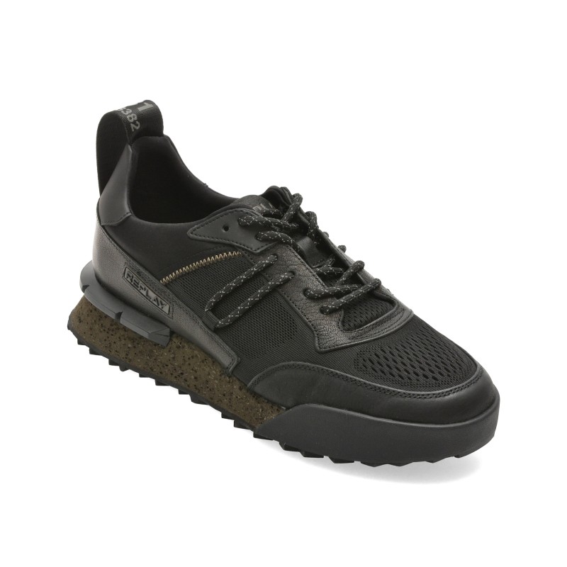Pantofi sport REPLAY negri, MS1P72L, din piele naturala