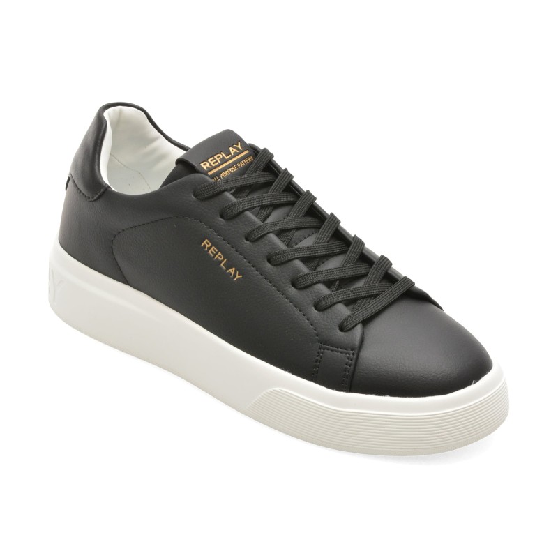 Pantofi sport REPLAY negri, MZ7O05L, din piele naturala